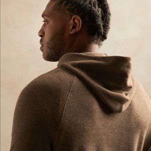 Men's waffle-knit brown hoodie